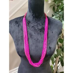 Women's Pink MultiLayered Bead Chunky Stylish Necklace